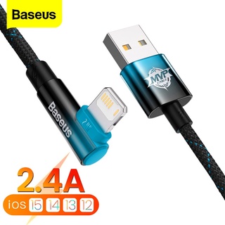 Baseus สายชาร์จ USB เป็น iP 2.4A สําหรับ iPhone 13 12 11 Pro Max Xs X 8 Plus