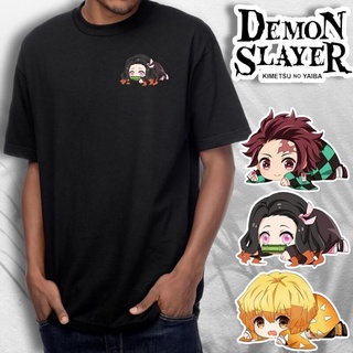 [READY STOCK] T-shirt Demon Slayer Design Nezuko / Tanjirou / Zenitsu / Unisex Cutting / 100% Cotton