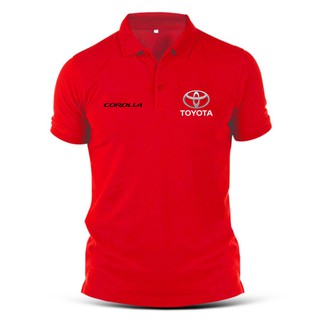 โตโยต้าToyota Polo เสื้อยืดเสื้อโปโลผู้ชายผ้าฝ้ายพิมพ์ลายขนาดใหญ่