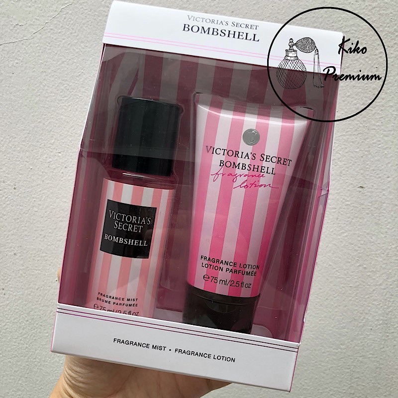 กิ๊ฟเซท-travel-collection-victorai-s-secret-น้ำหอม-โลชั่น-bombshell-body-mist-body-lotion-75ml