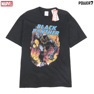 เสื้อยืดPower 7 Shop เสื้อยืดการ์ตูน มาร์เวล Black Panther ลิขสิทธ์แท้ MARVEL COMICS  T-SHIRTS (MVX-028)