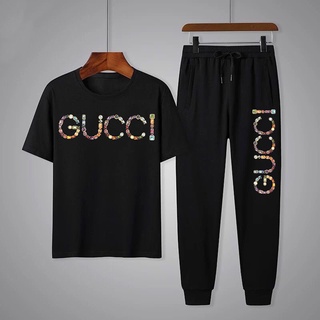 🔥 ใหม่ ! ชุดเซ็ทแฟชั่นเสื้อยืดสกรีนลาย+กางเกงขายาว ชุดเที่ยว กีฬา ออกกำลังกาย ทุกเทศกาล ⭐T699-KU699