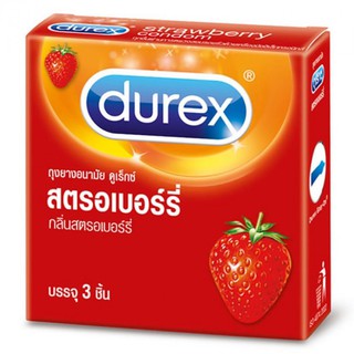 ถุงยางอนามัย Durex Strawberry 52.5mm