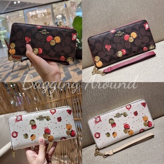 COACH LONG ZIP AROUND WALLET WITH ORNAMENT PRINT