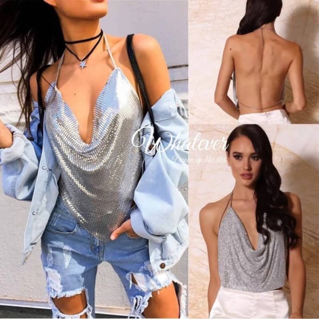 เสื้อคล้องคอ-ตัวเสื้อเป็นเพชร
