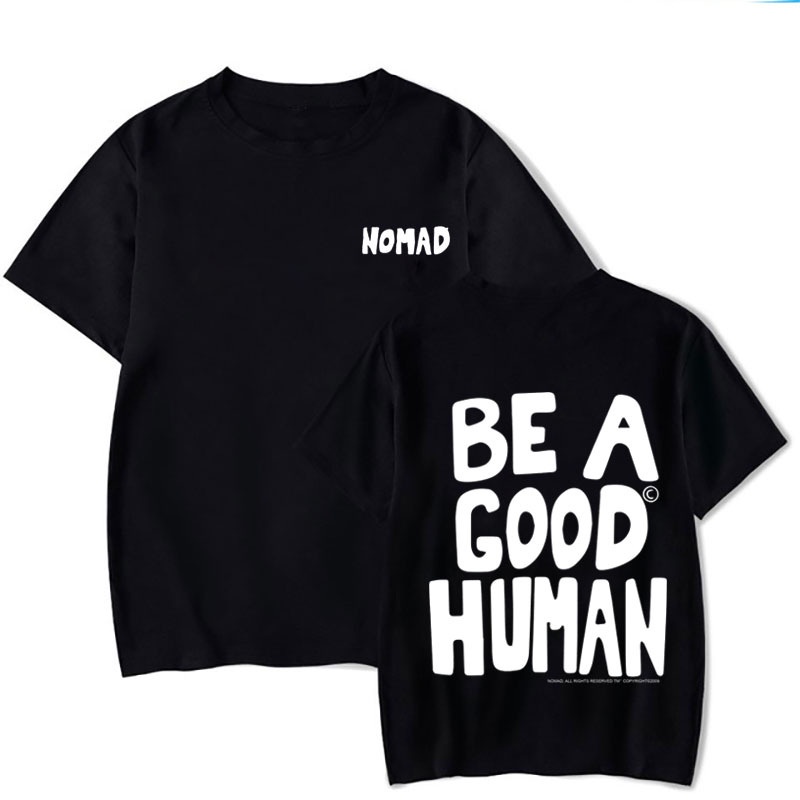 เสื้อยืดคอกลมkpop-bts-jimin-nomad-same-cotton-เสื้อยืดแขนสั้น-be-a-good-human-พิมพ์แขนสั้น-top-plus-ขนาดผู้ชายและผู้หญิง