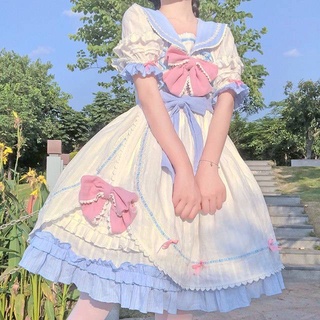 lolita lolita การออกแบบดั้งเดิม little Sailor ของแท้ Opolita เล่นชุดเดรสฤดูร้อน