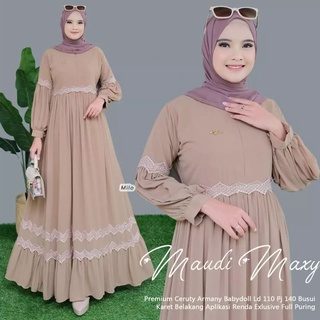 Maudy Dress BL Material CERUTY BABYDOLL FULL PURING แอปพลิเคชันลูกไม้ Gamis ผู้หญิง (รวมชุดเดรสมุสลิม) ชุดเดรสแฟชั่นผู้หญิงมุสลิมล่าสุด 22