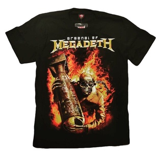 เสื้อวง MEGADETH Rock เสื้อวงร็อค MEGADETH เสื้อยืดผช เท่ๆ คอลูกเรือ