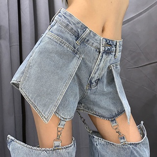 🔥Hot Sale / High Waist Loose Jeans Womens 2022 New Style Thin Versatile Straight Design Detachable Long Pants
