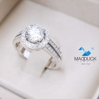 สินค้า Madduckjewels แหวนเงินแท้ เพชร CZ ชุบโรเดียม RG1704