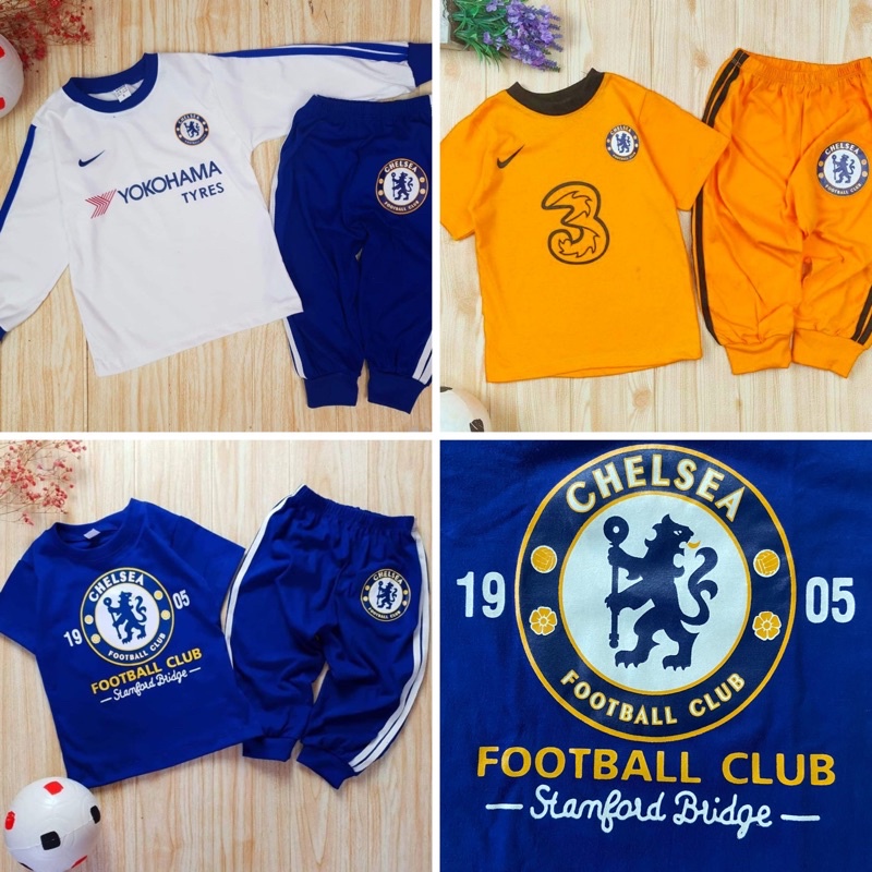 เสื้อผ้าเด็กลายchelsea-ไซส์-6เดือน-10ปี-เสื้อทีมฟุตบอล-ผ้าคอตตอน100-ระบายอากาศได้ดี-งานจริงสวยมาก