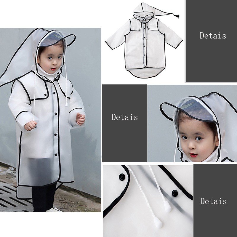เสื้อกันฝนพลาสติกแบบใสสำหรับเด็ก