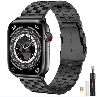 ภาพหน้าปกสินค้าสายนาฬิกาข้อมือสเตนเลสโลหะ สําหรับ Apple Watch 7 6 SE 5 4 3 iWatch 45 มม. 41 มม. 44 มม. 40 มม. 38 มม. 42 มม. ที่เกี่ยวข้อง