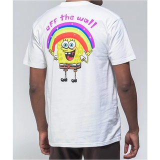 เสื้อยืด พิมพ์ลาย Vans X SpongeBob SquarePants สีขาว สําหรับผู้ชาย