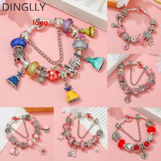 Dinglly สร้อยข้อมือ ลูกปัดสีชมพู ดอกเดซี่ เสน่ห์ สําหรับผู้หญิง ของแท้ ต้นไม้แห่งชีวิต สร้อยข้อมือ เครื่องประดับ