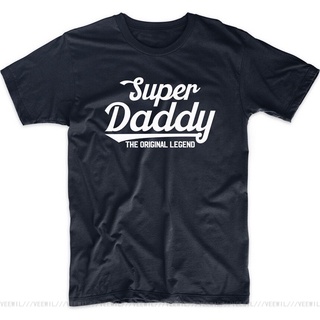 เสื้อยืดวินเทจเสื้อยืดผ้าฝ้าย พิมพ์ลายโลโก้ SUPER DADDY SLOGAN สําหรับวัยกลางคน JEheel69PHgnmm11