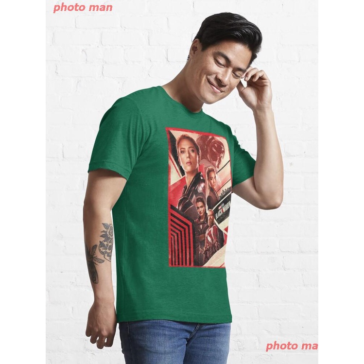 photo-man-แบล็ค-วิโดว์-เสื้อblack-widow-เสื้อยืดผู้ชาย-black-girl-essential-t-shirt-ผู้ชาย