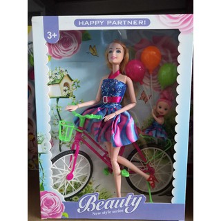 ตุ๊กตารถจักรยาน​แม่ลูก งอแขนงอขา​ได้
