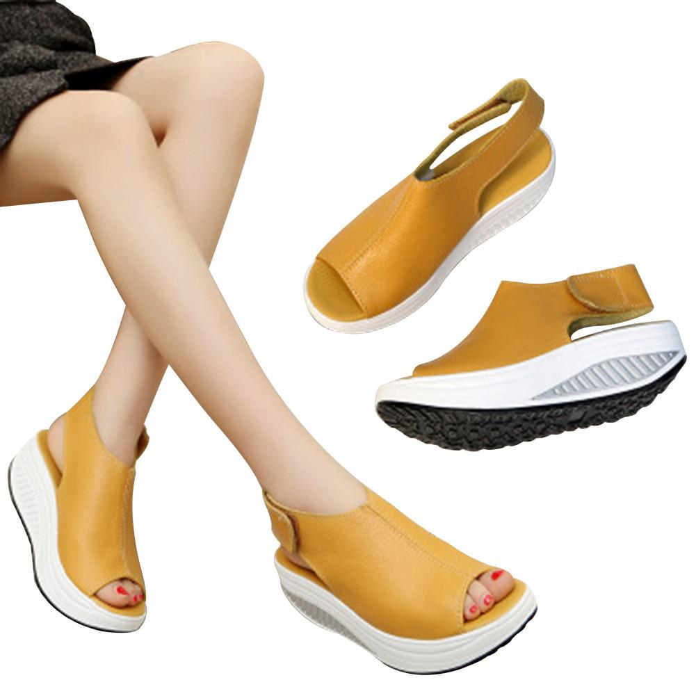 ภาพขนาดย่อของสินค้ารองเท้าแพลตฟอร์มเปิดหน้าเท้าสำหรับผู้หญิง 35-43