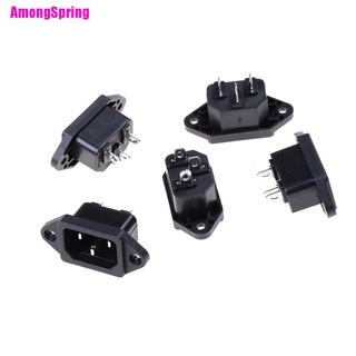 (Amongspring) ซ็อกเก็ตเชื่อมต่อ Iec 320 C14 Male Plug Panel Ac 250 V 10A