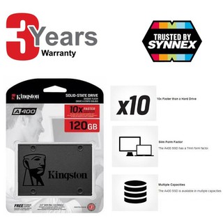 [แท้] Kingston SSD 480GB A400 SATA 3 2.5" 7mm (SA400S37/480G)  Read 500Mb/s, Write 450Mb/s