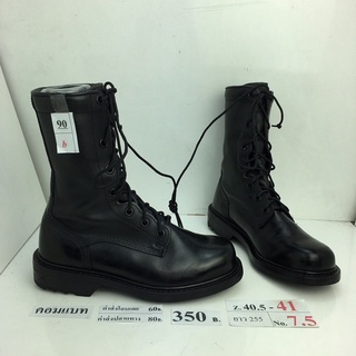 รองเท้าคอมแบท Combat shoes หนังสีดำ สภาพดี ทรงสวย มือสอง คัดเกรด ของนอก เกาหลี