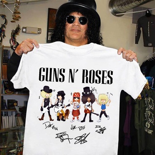 【2022tshirts】เสื้อยืดลําลอง คอกลม แขนสั้น ผ้าฝ้าย 100% พิมพ์ลาย Guns N Roses Signature สีขาว สไตล์วินเทจ แฟชั่นสําหรับผู