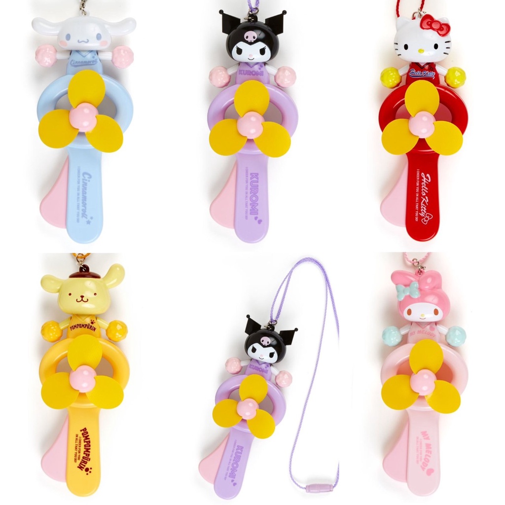 พัดลมพกพาแบบคล้องคอ-พัดลมมือถือ-พัดลมมินิ-พกพาง่าย-ของแท้จากช้อป-sanrio-ญี่ปุ่น