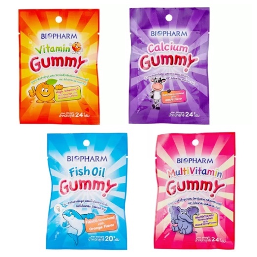 รสชาติอร่อย-เด็กๆชอบมากbiopharm-gummy-มี-4-รสชาติ-ฟ้า-ชมพู-ม่วง-ส้ม