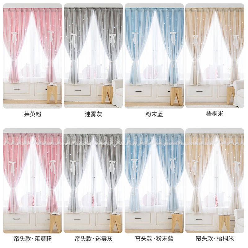 internet-celebrity-hook-และ-loop-curtain-สินค้าสำเร็จรูป-shading-ห้องนอนเช่าที่อยู่อาศัยไม่มีการติดตั้งเจาะและวางม่านสั้