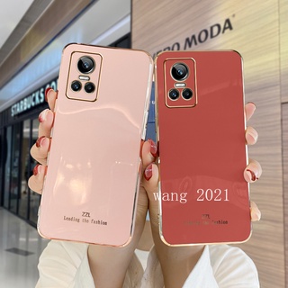 2022 Multicolor New Casing เคส Realme GT Neo 3 3T Neo 2 GT 2 Pro Phone Case Electroplating Straight Edge Protective Silicone Soft Back Cover เคสโทรศัพท
