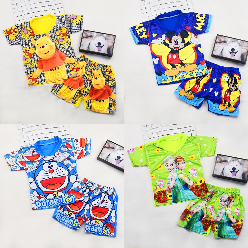 ภาพสินค้าชุดเด็กผ้าไมโคร ลายการ์ตูน 1-5 ขวบ จากร้าน pinky_kick บน Shopee ภาพที่ 3