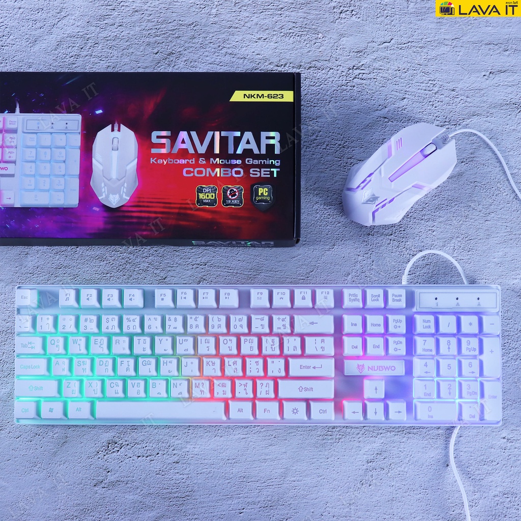 ภาพสินค้าNubwo NKM-623 SAVITAR RGB Gaming Keyboard & Mouse (TH) คีย์บอร์ด&เมาส์เกมมิ่ง (รับประกันสินค้า 1 ปี) จากร้าน lava_it บน Shopee ภาพที่ 8