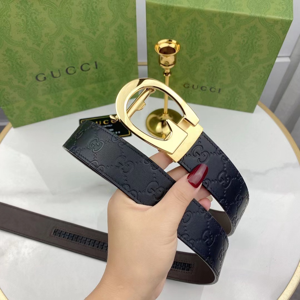 ของแท้-100-เข็มขัด-gucci-leather-belt-original-หนังแท