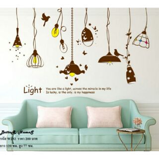 สติ๊กเกอร์ติดผนังลายหลอดไฟlight