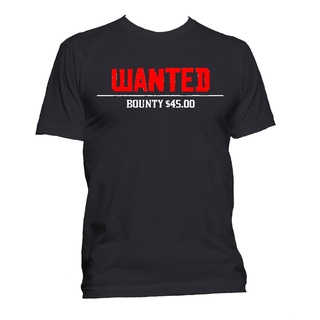 เสื้อยืด ผ้าฝ้าย พิมพ์ลาย Red Dead Redemption 2 Inspired Wanted สีดํา สําหรับผู้ชาย EW7845WE1015
