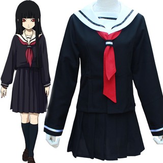 ชุดคอสตูมยูนิฟอร์มนักเรียนHell Girl Jigoku Shoujo Ai Enma School Sailor