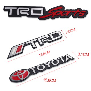 1X อลูมิเนียม TRD มอเตอร์สปอร์ตรถยนต์ตราสัญลักษณ์สติ๊กเกอร์ Toyota