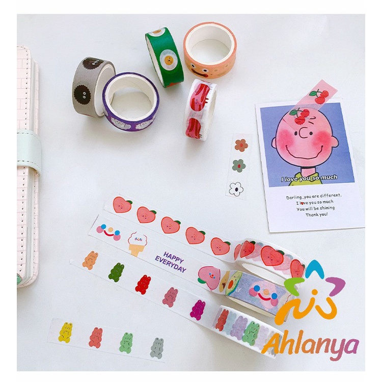 ahlanya-เทปวาชิลายการ์ตูน-สำหรับติดตกแต่ง-diy-เทปวาชิ-สำหรับตกแต่งไออารี่-สมุดภาพ-เทปวาชิลายการ์ตูน