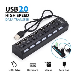 ฮับแยก USB 2.0 2.0 4 7 พอร์ต พร้อมอะแดปเตอร์พาวเวอร์ สําหรับคอมพิวเตอร์