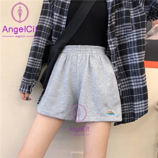 Angelcity※ กางเกงขาสั้น ขากว้าง ทรงตรง ทรงหลวม สไตล์เกาหลี เหมาะกับฤดูร้อน สําหรับผู้หญิง และนักเรียน 2021