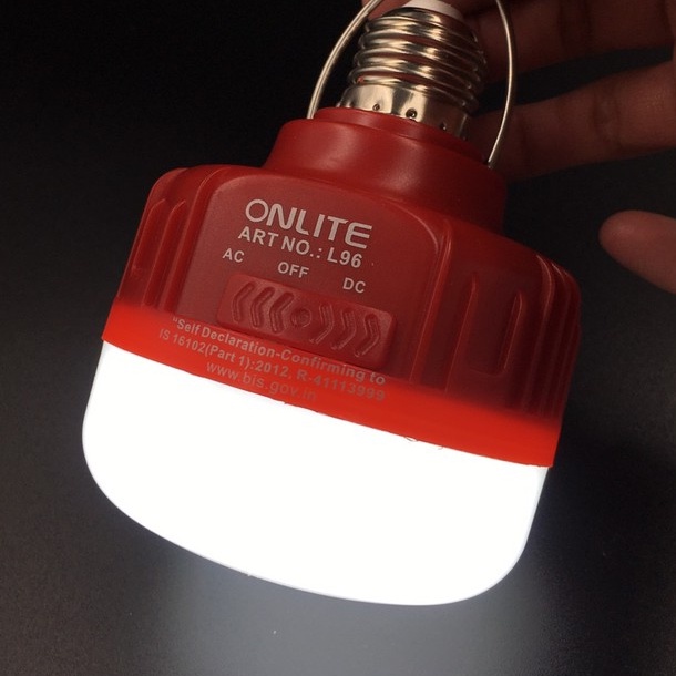 หลอดไฟ LED ชาร์จไฟ L96 ONLITE E27 แสงขาว เลือกใช้งานได้แบบAC หรือDC ...