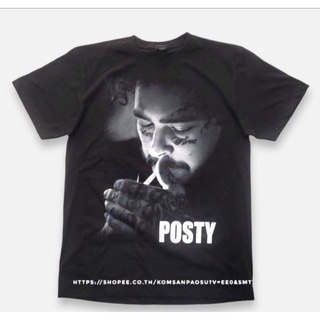 เสื้อยืดโอเวอร์ไซส์เสื้อยืด postmalone  posty เสื้อฮิปฮอป ซักไม่หดS-3XL