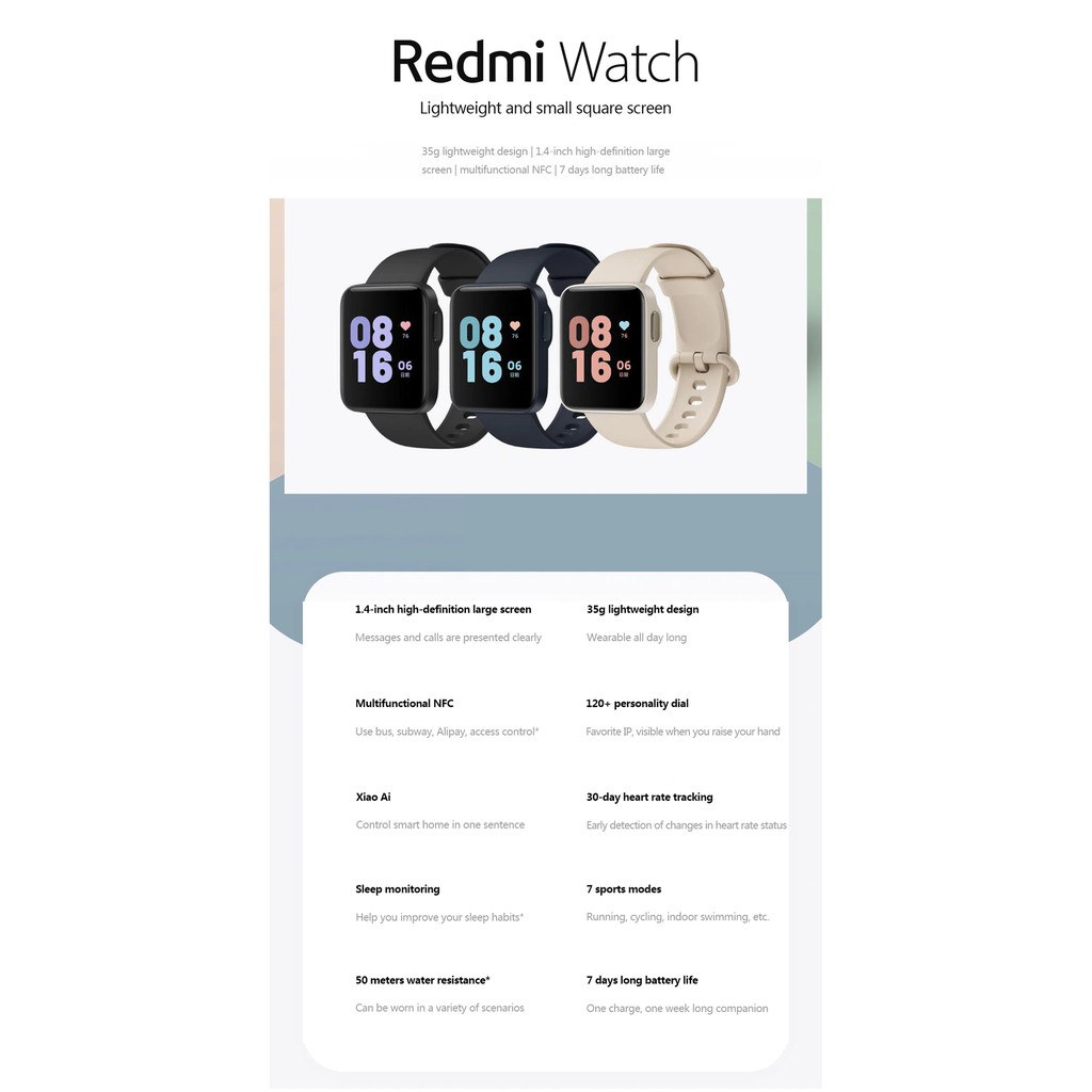 ภาพหน้าปกสินค้าสมาร์ทวอทช์ นาฬิกาข้อมือ Xiaomi Redmi Watch 2 1.4" Display Smart Fitness Tracker Waterproof Sport Heart Rate Monitor จากร้าน prikberry10 บน Shopee