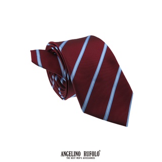 ANGELINO RUFOLO Necktie(NTM-ทาง.รวม) เนคไทผ้าไหมทออิตาลี่คุณภาพเยี่ยมดีไซน์ Stripe กรม/เลือดหมู/ชมพู/น้ำตาล/ดำ/ฟ้า/กากี