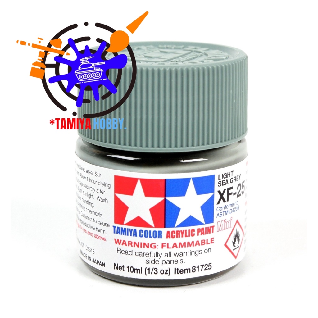 สีสูตรน้ำชนิดด้าน Tamiya Acrylic XF25 Light Sea Blue 10ml | Shopee Thailand