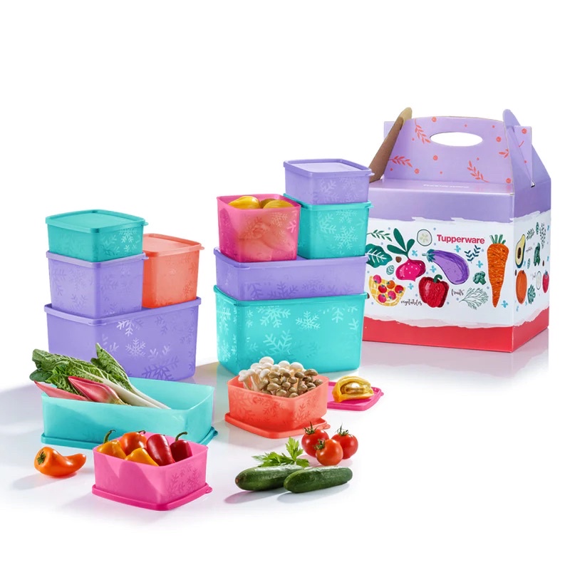 Tupperware รุ่น Snowflake Square Round Set | Shopee Thailand