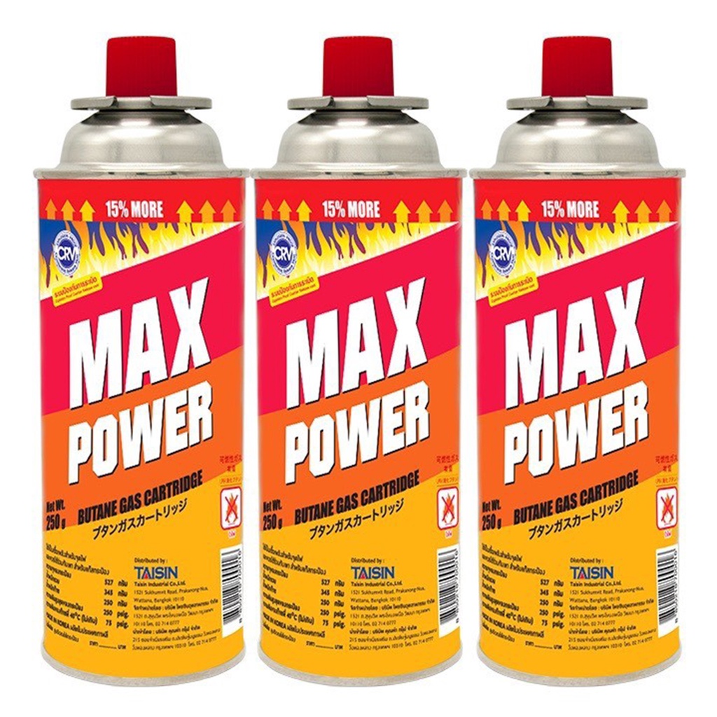 ภาพสินค้าแก็สกระป๋อง MAX POWER ขนาด 250g วาล์ว นิรภัย ป้องกันระเบิด CRV ใช้กับเตาปิกนิก เตาชาบู  บูรพาแค้มป์ จากร้าน buraphacamp2021 บน Shopee ภาพที่ 4