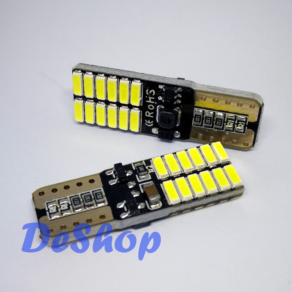 lc-lucent-ไฟหรี่-led-t10-w5w-24-ชิพ-smd-4014-ใส่สลับขั้วได้-สีขาว-2-หลอด